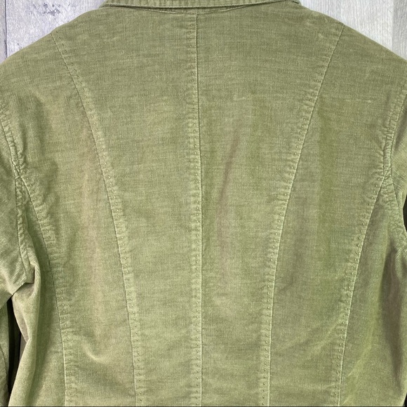 TALBOTS Green Corduroy Button Down Shirt Size Medium - Picture 8 of 9